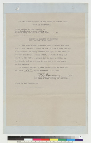 Consent of manager of Children's Home Society of CA: 1