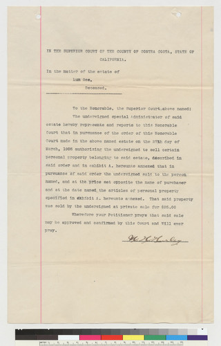 Report of sales of personal property; sale 1