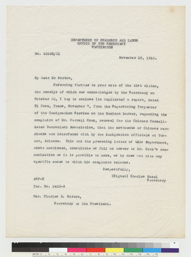 Letter to Charles Norton from Charles Nazel