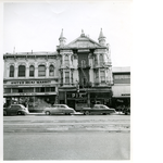 East side of Broadway between 8th and 9th Streets in downtown Oakland, California. United Meat Market, Pix Restaurant in view