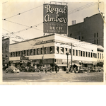 Borland building, southeast corner of 12th Street and Broadway in downtown Oakland, California. Painless Parker, Dentist, Sea Cave Restaurant in view