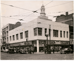 Delger building, northwest corner of 13th Street and Broadway in downtown Oakland, California. Owl Rexall Drugs in view