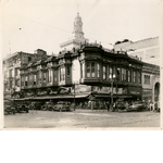 Delger building, northwest corner of 13th Street and Broadway in downtown Oakland, California. Liggett's Drug Store, New York Hat Stores in view