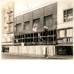 City Market building, east side of Washington Street between 12th and 13th Streets in downtown Oakland, California. Hughes Women's Apparel undergoing remodeling