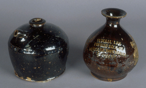 Jug, brown earthenware for brandy