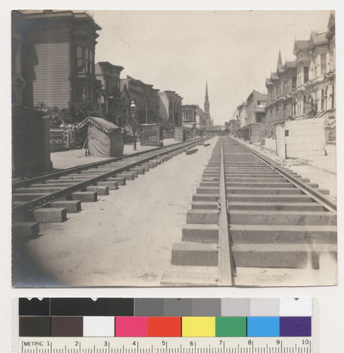 [Temporary railroad tracks, Capp St.]