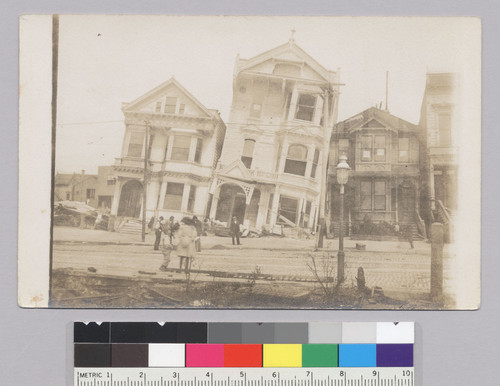 [Tilted houses, Howard St. Postcard.]