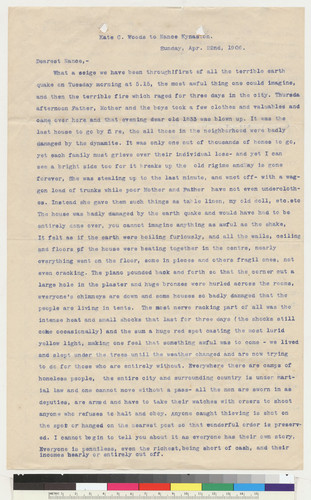 Kate C. Woods letter, 1906 Apr. 22