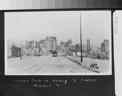 1906. Looking east on Geary St. toward Market St