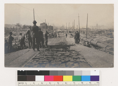 [Street repair. Mission district? City Hall, right distance.]