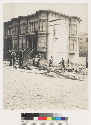 S.F. after 1906 earthquake & fire. [Reconstruction scene, unidentified location.]