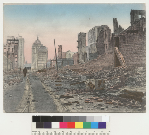 A view of the ruins on Kearney [i.e. Kearny] Street (the retail district) after the earthquake and fire, April 18, 1906. San Francisco, Cal. [No. 1119.]