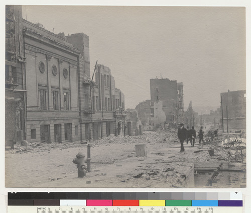 [View of ruins and rubble along Geary St. No. 6.]