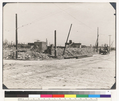 8th [Eighth] & Bryant. N.E. [View of ruins, unidentified building.] [Photo from the collection of Jesse B. Cook.]