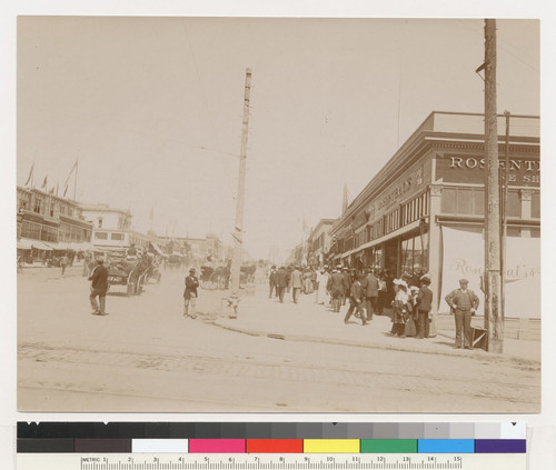 Corner of Geary and Van Ness Avenue. [Rosenthal's & Co. store, right.]