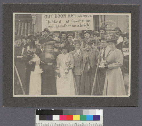 "Housecleaning Day" San Francisco, 1907. [Group portrait of Outdoor Art League? March 3, 1907.]