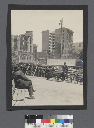 The Mrs. W.H. Crocker Camp. [Refugee camp, Union Square.]