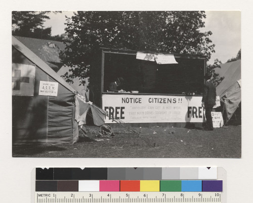 In G.G. Park. [Red Cross relief station, Golden Gate Park.]