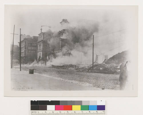 Fifth St., Mkt. [i.e. Market] to Mission. [Burning of Lincoln School.]