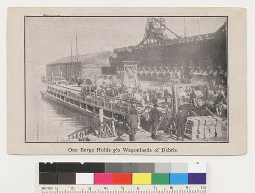 One Barge Holds 560 Wagonloads of Debris. [Postcard.]