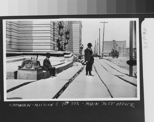 1906. Sidewalk. Mission & 7th [Seventh] Sts. Main Post Office