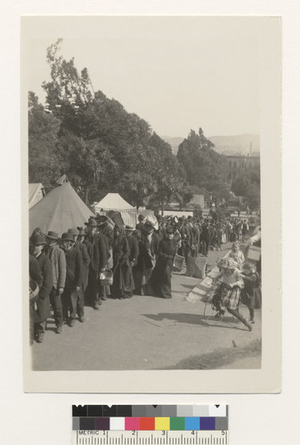 Jefferson Sq. [Relief line at refugee camp.]