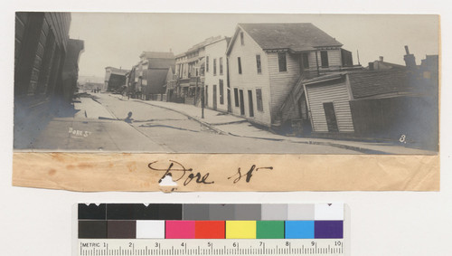 Dore St. [View showing subsidence of street and sidewalk. No. 3.]