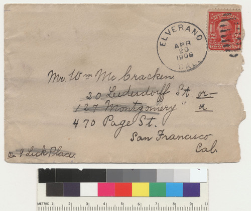 Lucile S. McCracken letter : El Verano, Calif., to her father in San Francisco, Calif