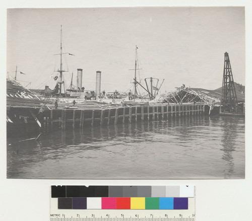 "New York" man of war. [Ship at wharf.]