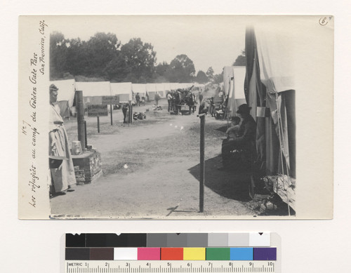 Les refugies au camp No. 7 du Golden Gate Parc, San Francisco, Calif. [Golden Gate Park.]