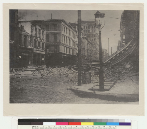 [Ruin and rubble along Montgomery St., 200 block.]