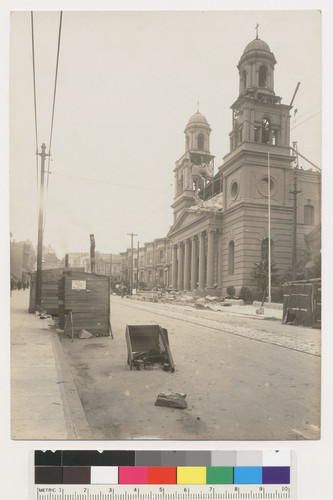 Church on Eddy St. near Fillmore. Outdoor kitchens. [Street kitchens near Holy Cross Church.]