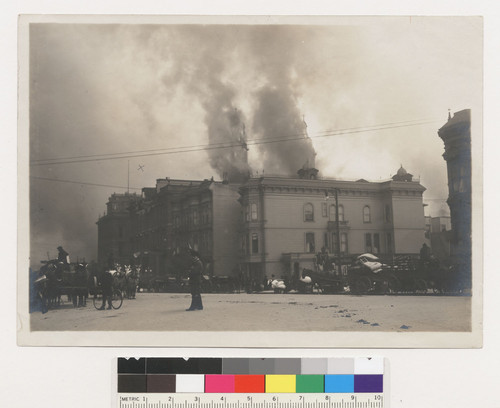 St. Ignatius from V. Ness [i.e. Van Ness] Ave., Ap. 18, 1906. Chas. Weidner, 12 o'clock