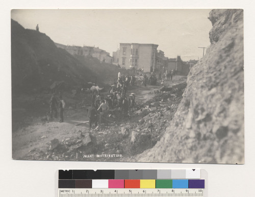 Meat Distribution. North on Webster St. from 14th [Fourteenth] St. April 1906