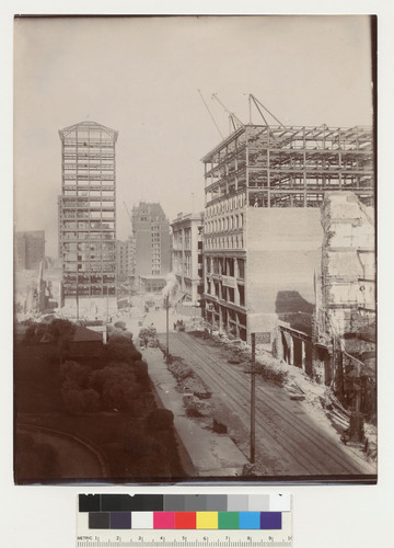 [View east along Geary St. from St. Francis Hotel. Union Square, left.]