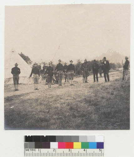 [Soldiers in camp. Unidentified location.]