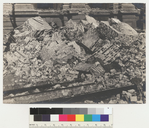 [Rubble from ruins of City Hall.]