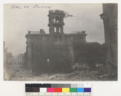 Hall of Justice, Kearny St. [View east along Washington St.]