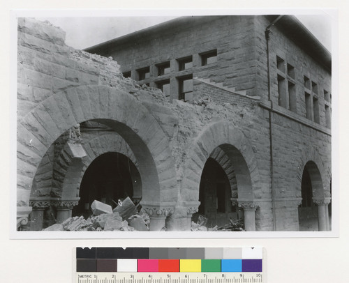 [Earthquake damage on campus of Stanford University, Palo Alto.]