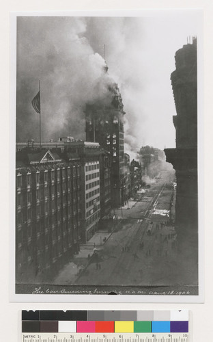 The Call Building burning. 11 A.M. April 18, 1906