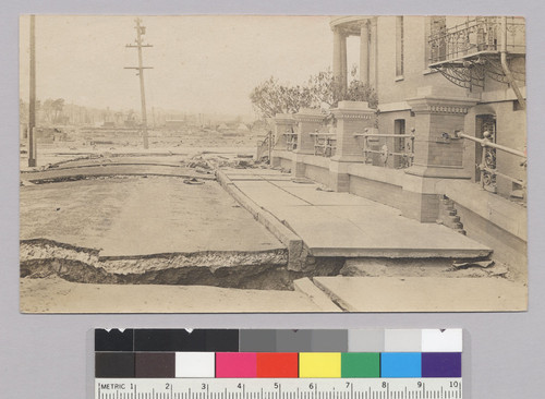 [Fissures in street near Roman Catholic Orphanage Youth's Directory, near Nineteenth and Guerrero Sts.]