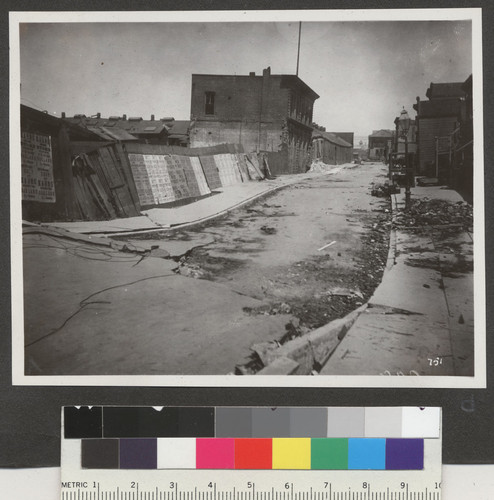 [Earthquake damage along Dore St.]