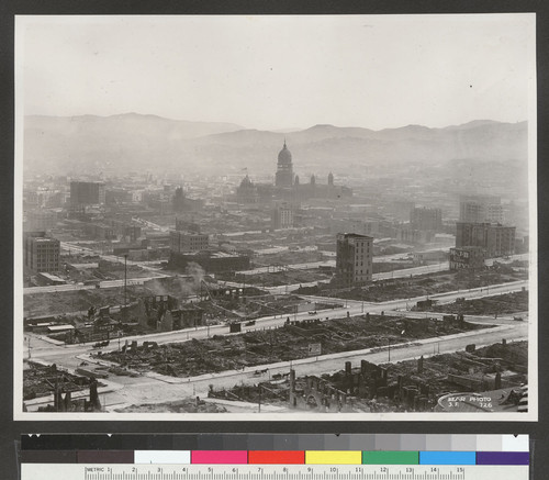 [Cityscape from Nob Hill looking southwest toward City Hall.]