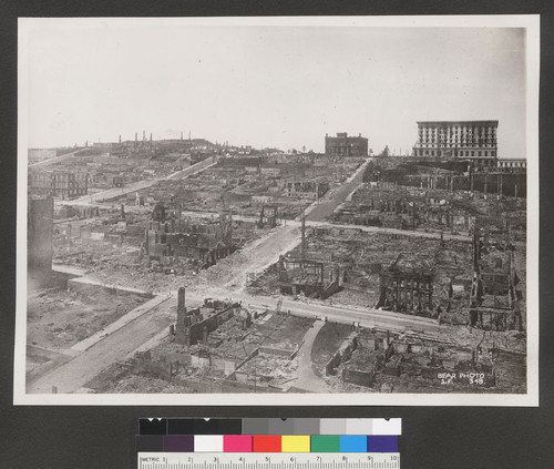 [View of Nob Hill (from atop St. Francis Hotel?).]