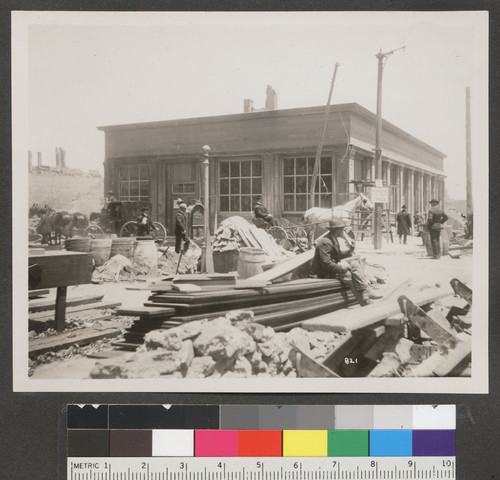 [Street scene during reconstruction.]