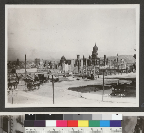 [cropped]... Fillmore St. S.F. [View looking east (?) toward City Hall and vicinity.]