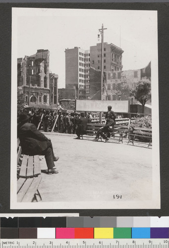 [Mrs. W.H. Crocker Camp. Relief station, Union Square.]