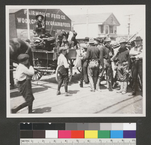 [Relief wagon guarded by soldiers.]