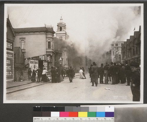 [Slavonian Church on fire. Fell St. near Market?]