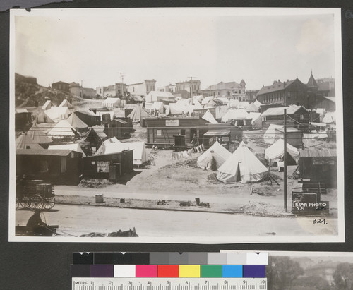 [Refugee camp at Market and Buchanan Sts.]